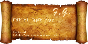 Füzi Gyöngyi névjegykártya